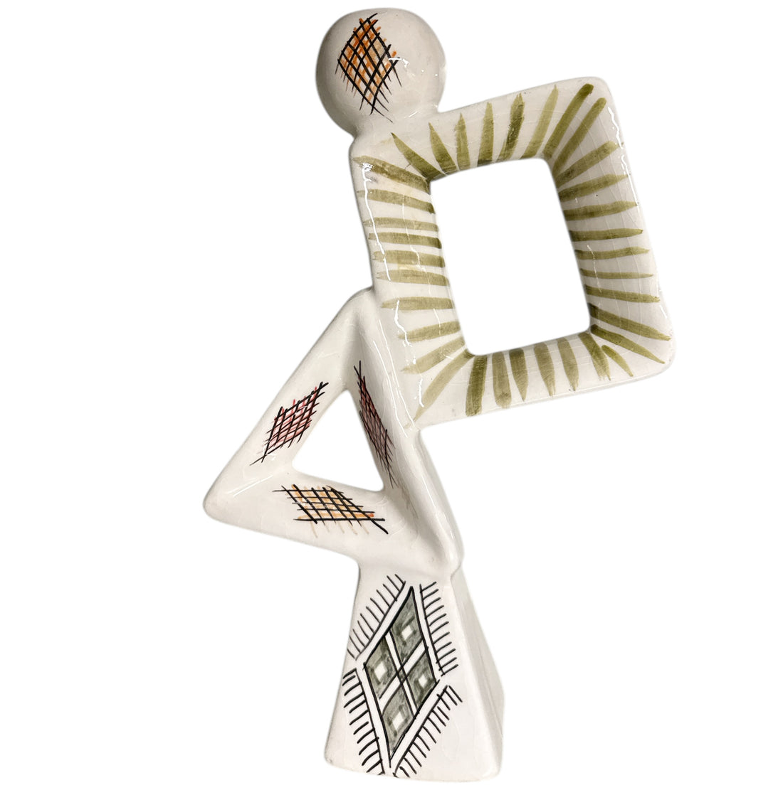 Handgemaakte Marokkaanse Vaas / Kandelaar met Abstract Geometrisch Design