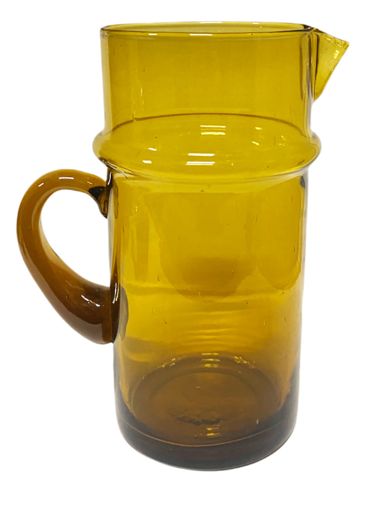 Marokkaanse beldi karaf met oor – mondgeblazen gerecycled glas, 20 cm – foto 4