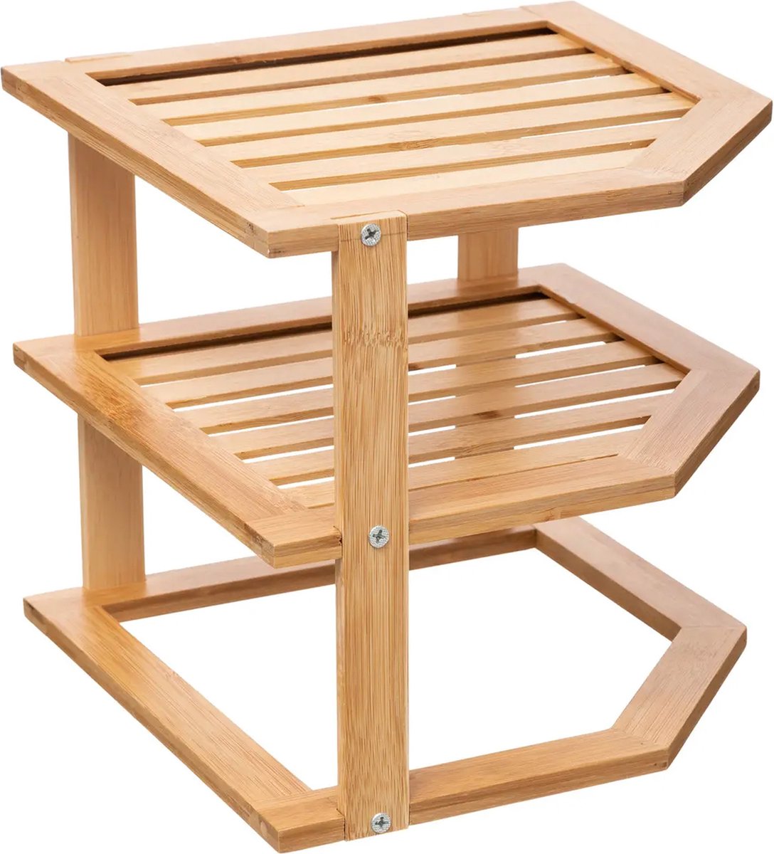 5Five aanrecht organizer van bamboe – keukenrek met 2 lagen, 26 x 23 x 26 cm
