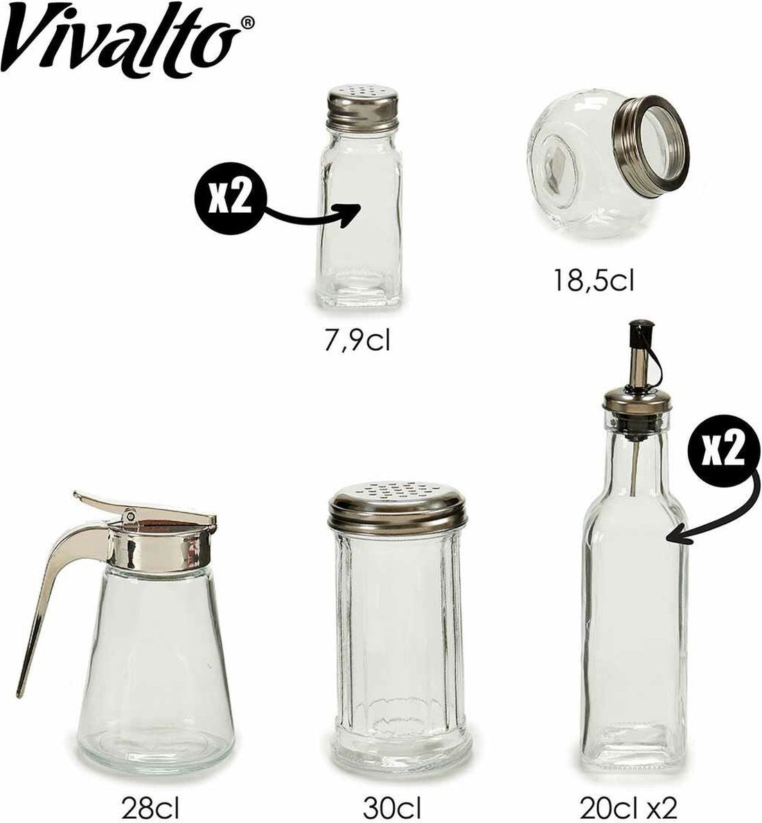Keukenset 7 Onderdelen 200 ml 300 ml 185 ml 280 ml