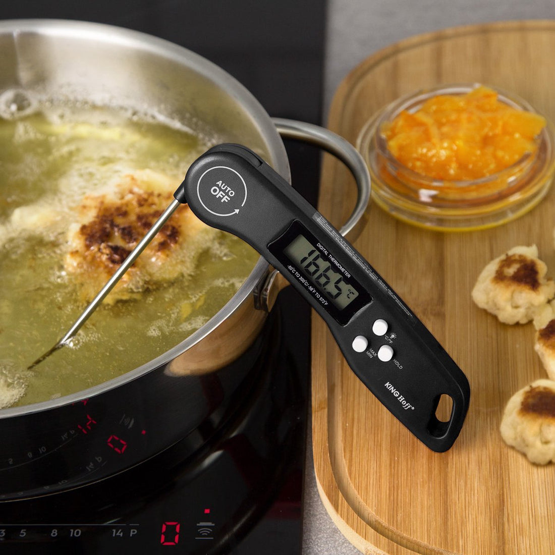 Kinghoff digitale keukenthermometer zwart – vleesthermometer met magneet – foto 4