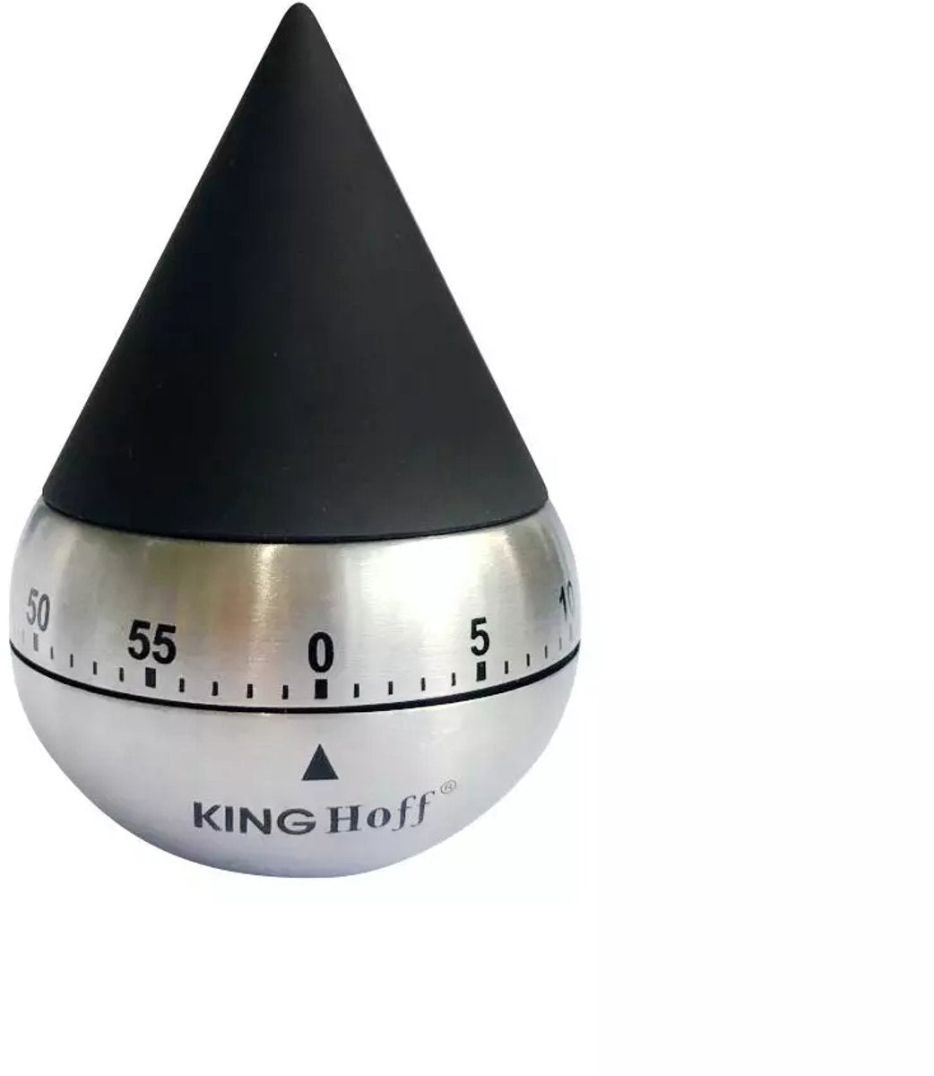 Kinghoff KH1677 mechanische keukenwekker rvs – kookwekker tot 60 minuten
