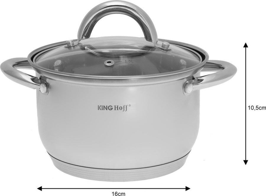 Kinghoff 4457 pannenset 12-delig, rvs – voor alle warmtebronnen – foto 4