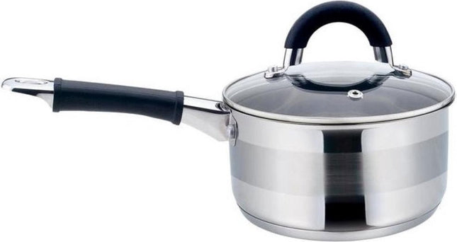 Kinghoff 1255 steelpan met deksel – rvs, Ø 16 cm, 1,5 liter, met maatverdeling