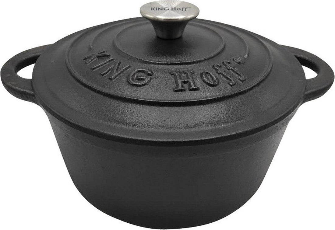 Kinghoff gietijzeren braadpan zwart 22 cm – 2,4 liter, oven en inductie