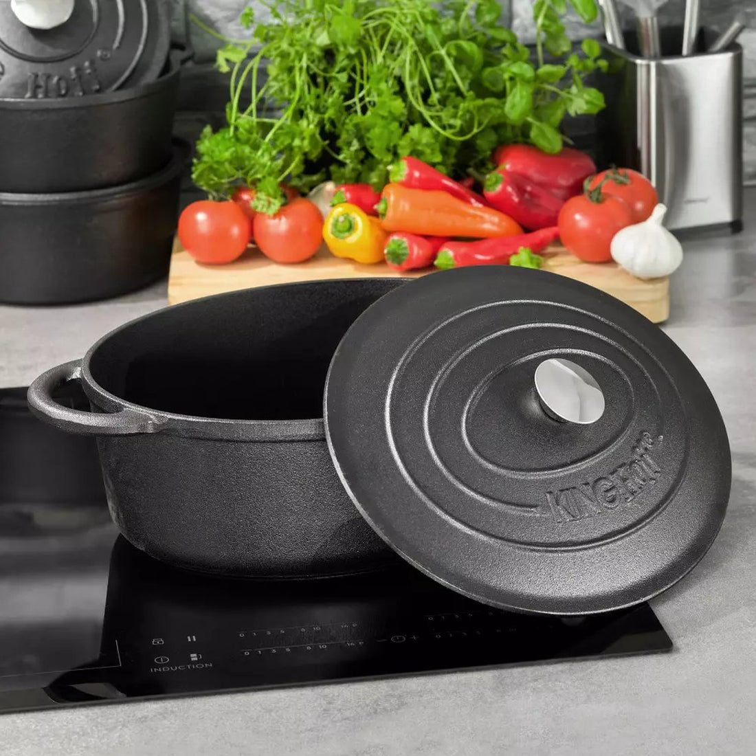 Kinghoff 1531 - Roasting pan - 6.2L - Cast iron - all heat sources - 33 cm - oval