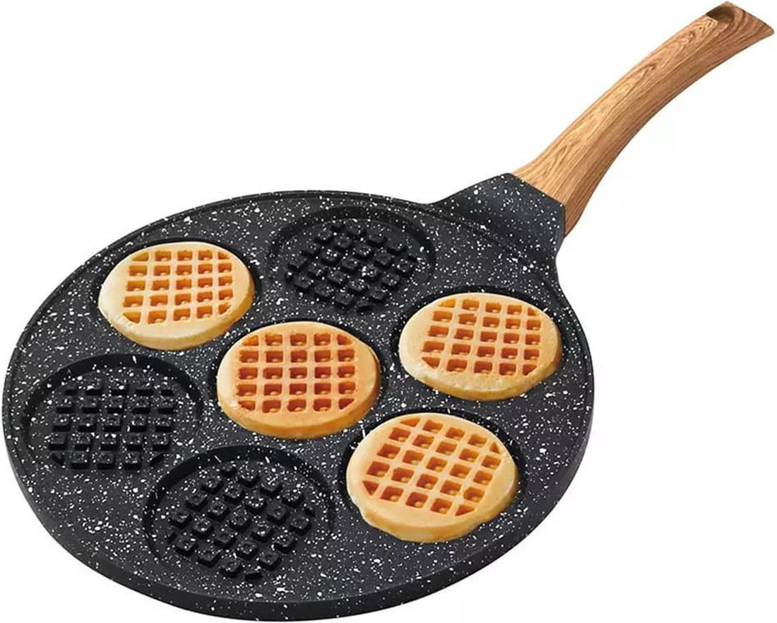 Kinghoff pannenkoekenpan wafelvorm Ø 26,5 cm – 7 vakken, marmercoating