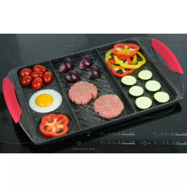 Kinghoff grillpan 42 x 27 cm – marmeren antiaanbaklaag, voor inductie – foto 2