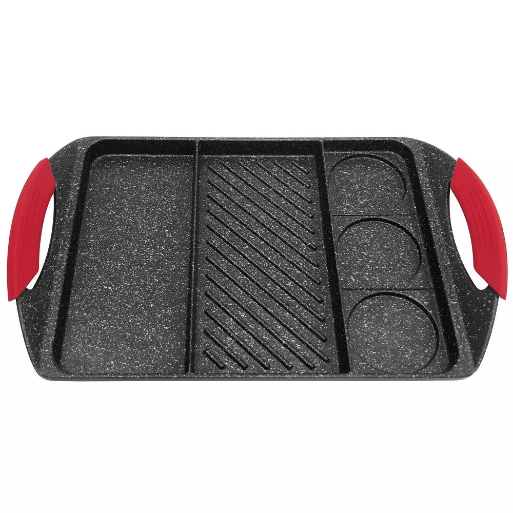 Kinghoff grillpan 42 x 27 cm – marmeren antiaanbaklaag, voor inductie