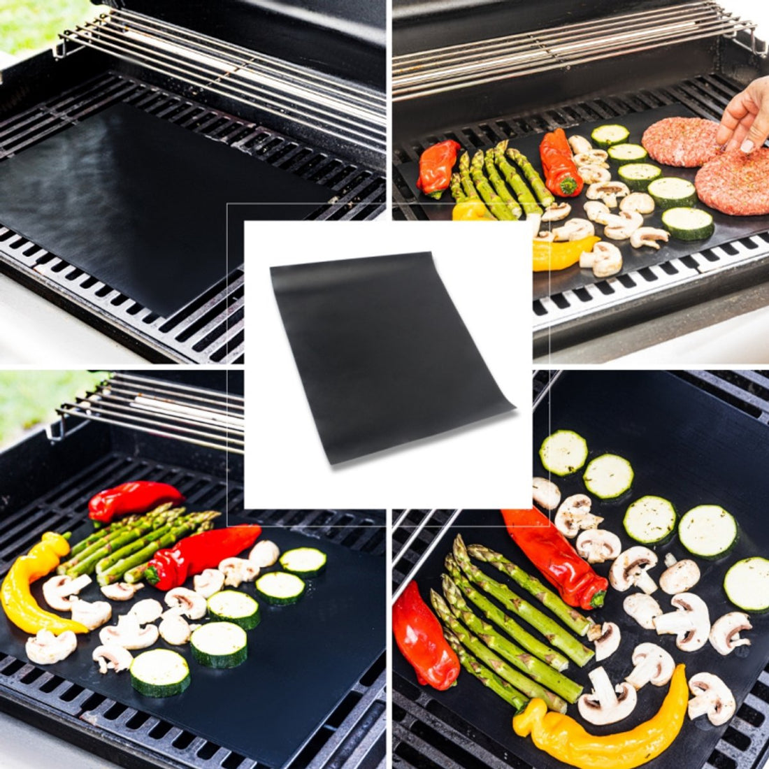Kinghoff KH-1920 BBQ matjes, set van 3 – grillmatten 40 x 33 cm, tot 200 °C – foto 3