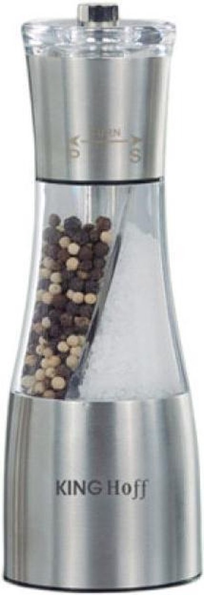 Kinghoff peper- en zoutmolen 2-in-1 – duo molen voor peperkorrels en zout