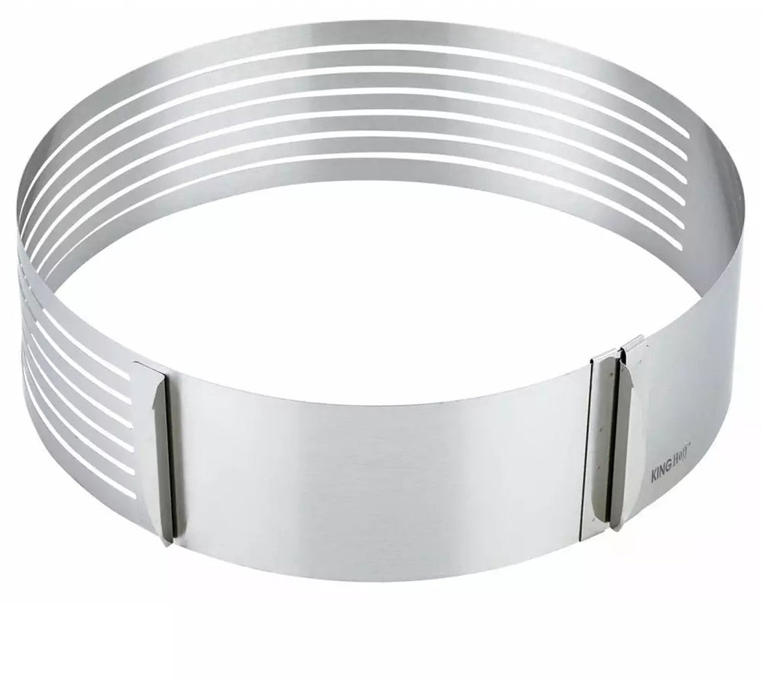 Set van 3 Cake Ringen - Roestvrij Staal - Ø 24-30 cm x 8, 5 cm Hoogte - Verstelbare Diameter - Cakevorm - Bakvorm - Verstelbaar