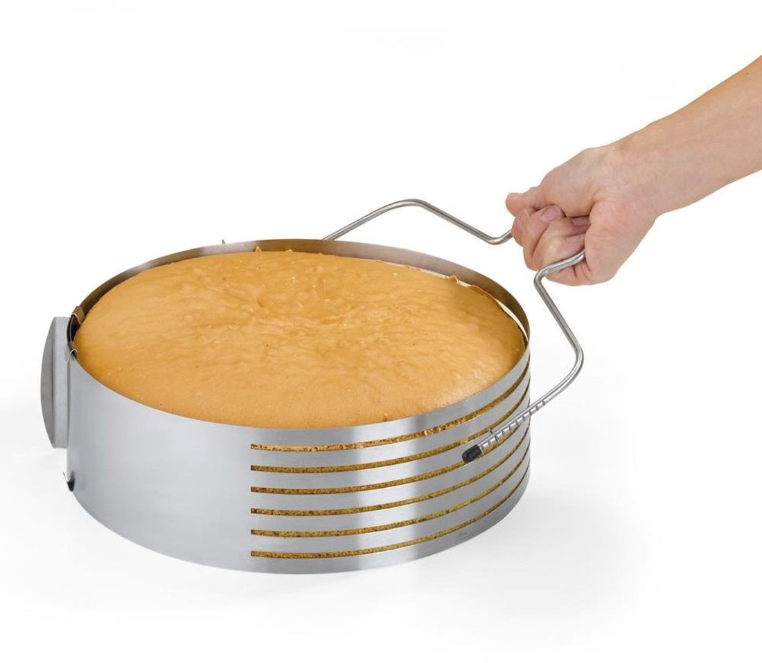 Set van 3 Cake Ringen - Roestvrij Staal - Ø 24-30 cm x 8, 5 cm Hoogte - Verstelbare Diameter - Cakevorm - Bakvorm - Verstelbaar