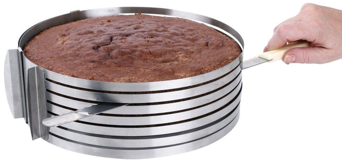 Set van 3 Cake Ringen - Roestvrij Staal - Ø 24-30 cm x 8, 5 cm Hoogte - Verstelbare Diameter - Cakevorm - Bakvorm - Verstelbaar