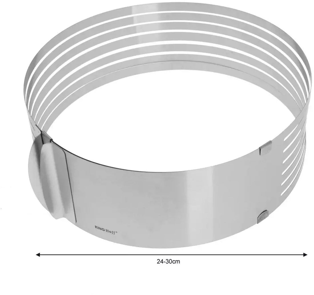 Set van 3 Cake Ringen - Roestvrij Staal - Ø 24-30 cm x 8, 5 cm Hoogte - Verstelbare Diameter - Cakevorm - Bakvorm - Verstelbaar