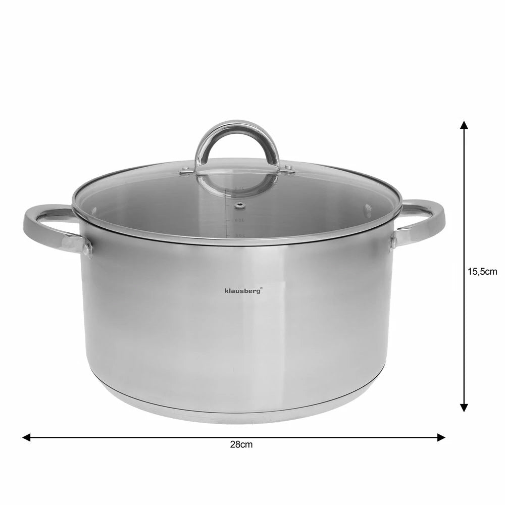 Klausberg - cooking pot with lid - 8.0L - Ø28 cm