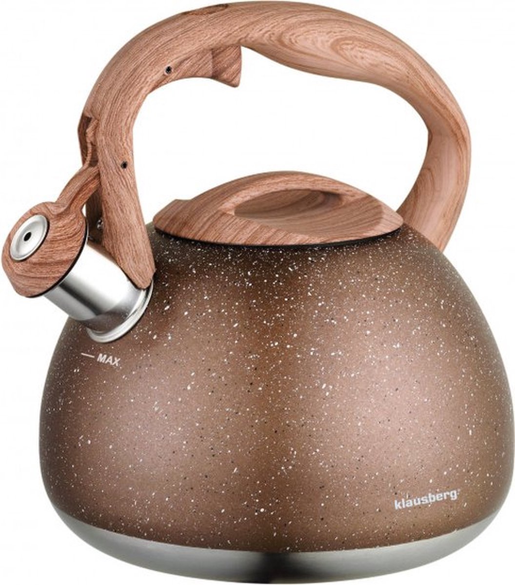 Klausberg traditionele fluitketel brons – 2,8 liter, roestvrij staal