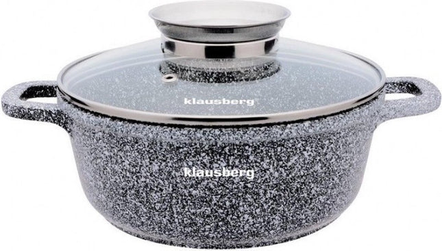 Klausberg kookpan met deksel – marmercoating, grijs, Ø 16 tot 28 cm – foto 2