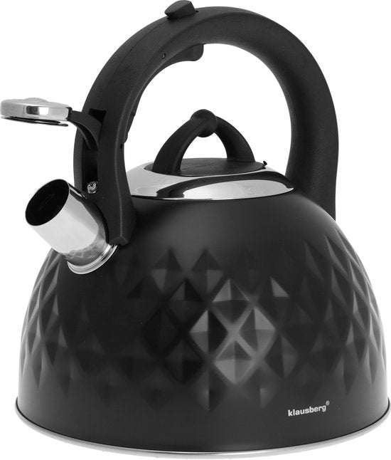 Klausberg 7550 - Traditional whistling kettle - black - 3 litres
