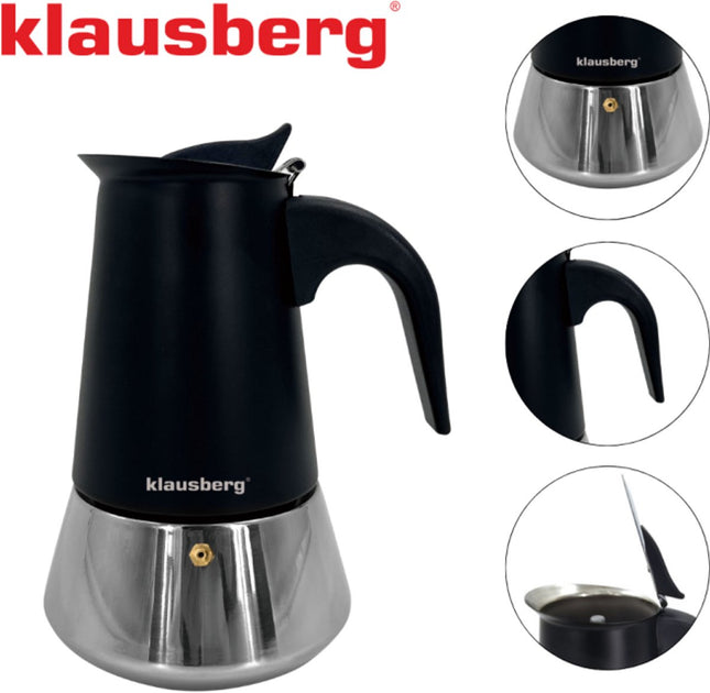 Klausberg KB-7846 percolator voor espresso – RVS, 9 kopjes (450 ml), inductie – foto 2