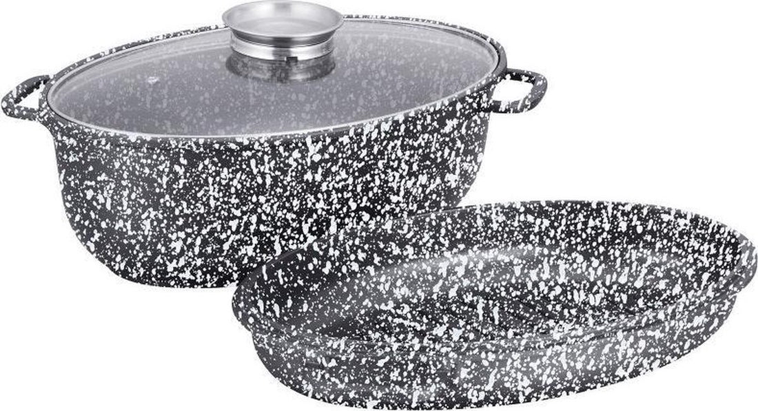 Klausberg braadpan 8 liter met deksel – aluminium, keramische antiaanbaklaag