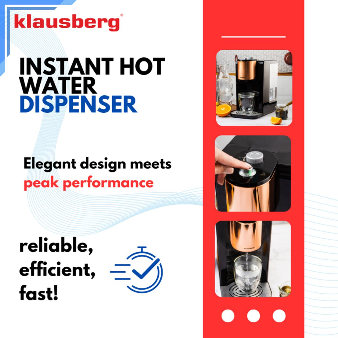 Klausberg KB7879 heetwaterdispenser – waterdispenser voor thuis, 2,2 liter – foto 2