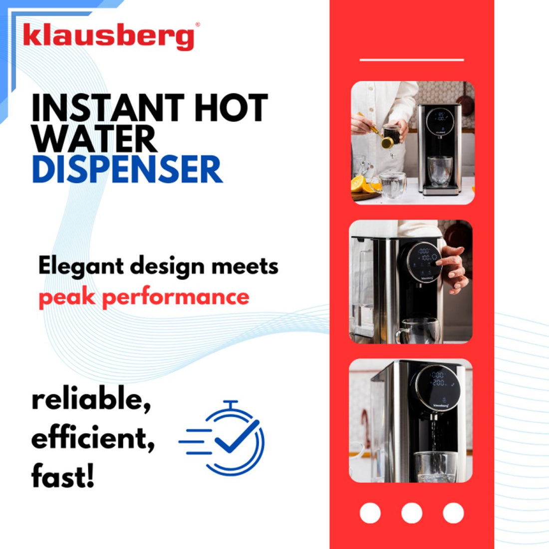 Klausberg KB7880 heetwaterdispenser – 2,7 liter, 7 temperaturen, 2600 W – foto 5