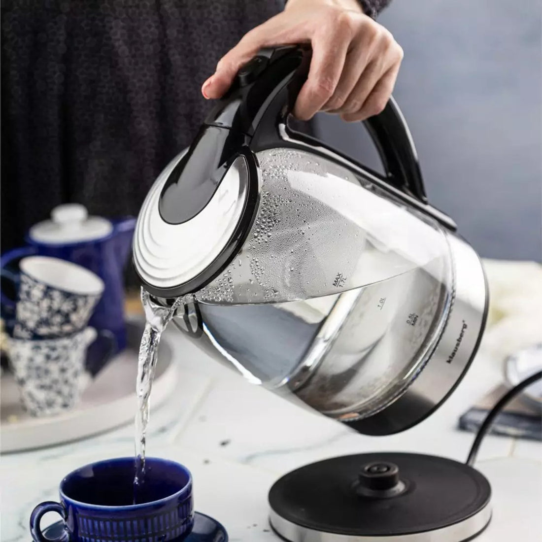 Klausberg KB7886 glazen waterkoker 1,7 liter – 1800 W, RVS 304, ledverlichting – foto 4