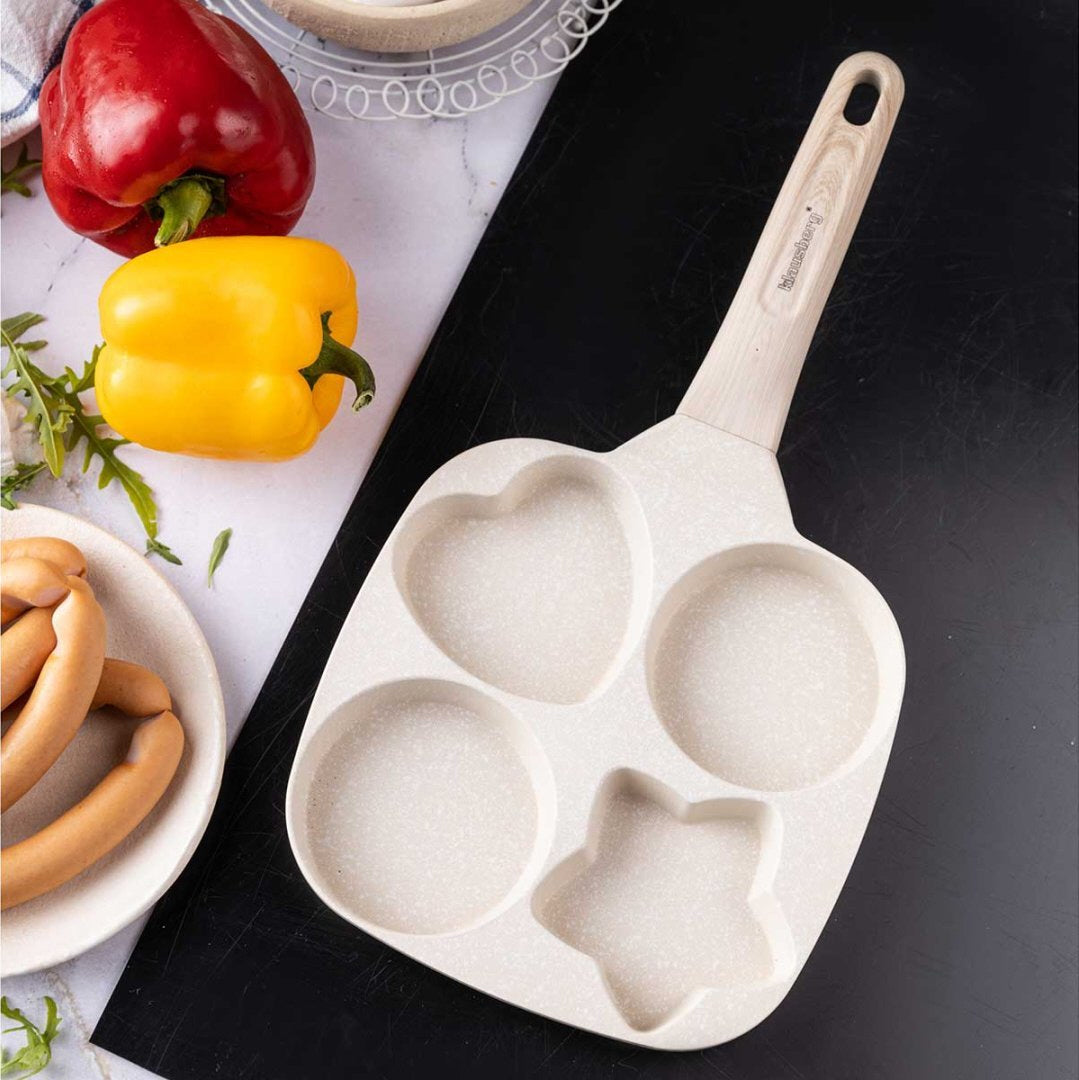 Klausberg KB-7809 eier- en pannenkoekenpan – ster, hart en 2 rondjes, crème – foto 8