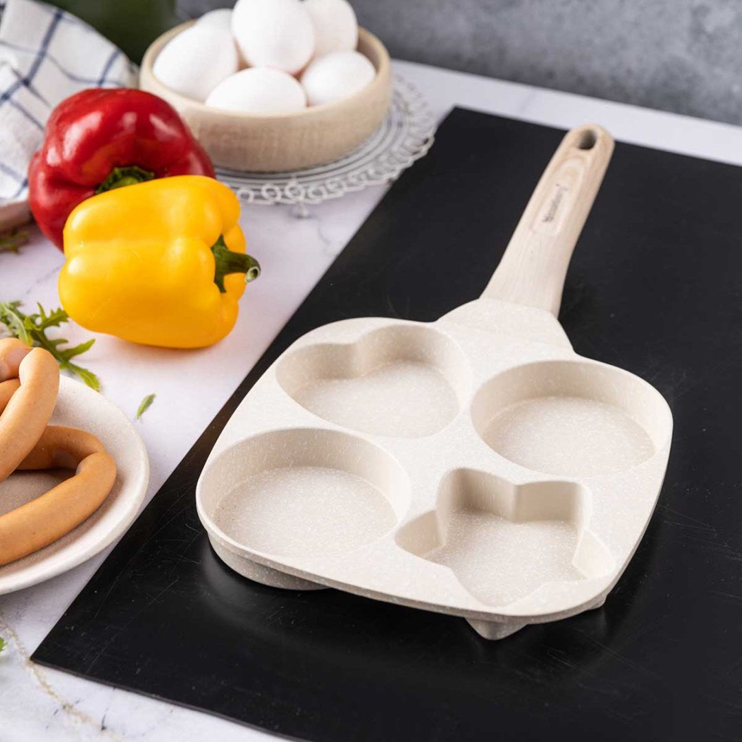 Klausberg KB-7809 eier- en pannenkoekenpan – ster, hart en 2 rondjes, crème – foto 4