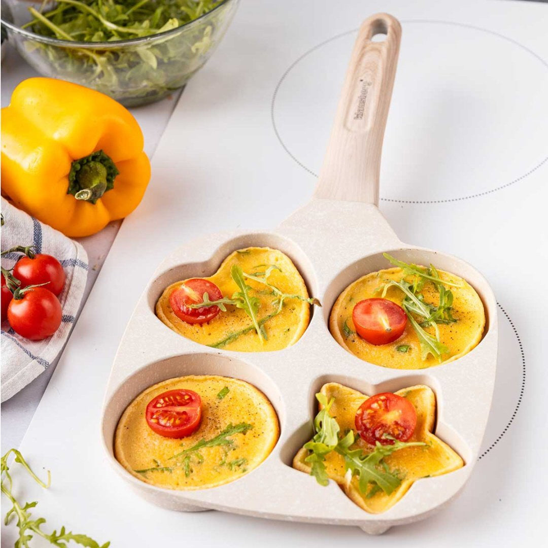 Klausberg KB-7809 eier- en pannenkoekenpan – ster, hart en 2 rondjes, crème – foto 3