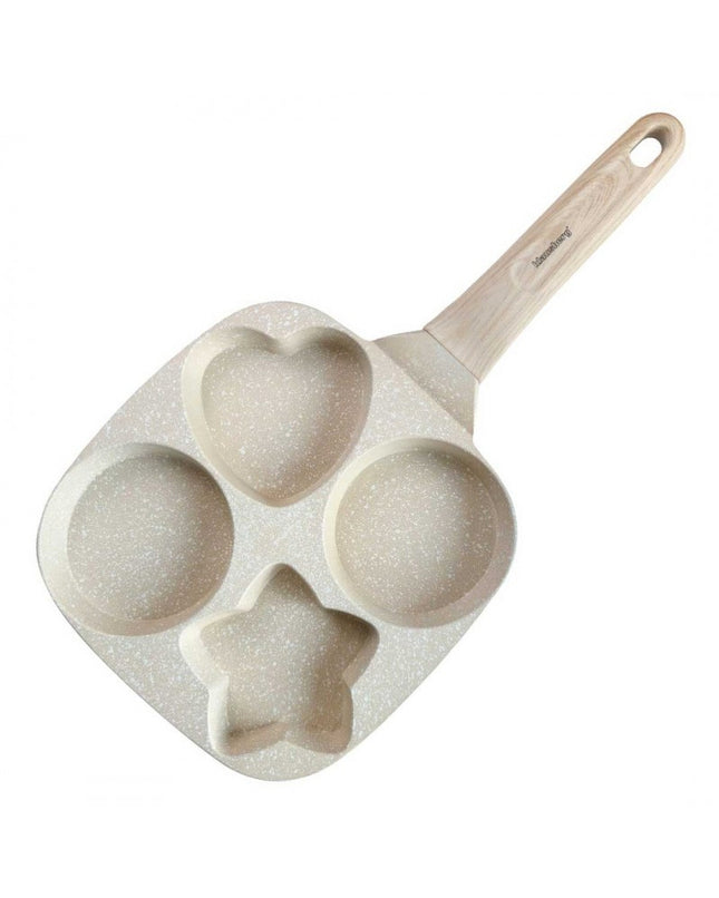 Klausberg KB-7809 eier- en pannenkoekenpan – ster, hart en 2 rondjes, crème