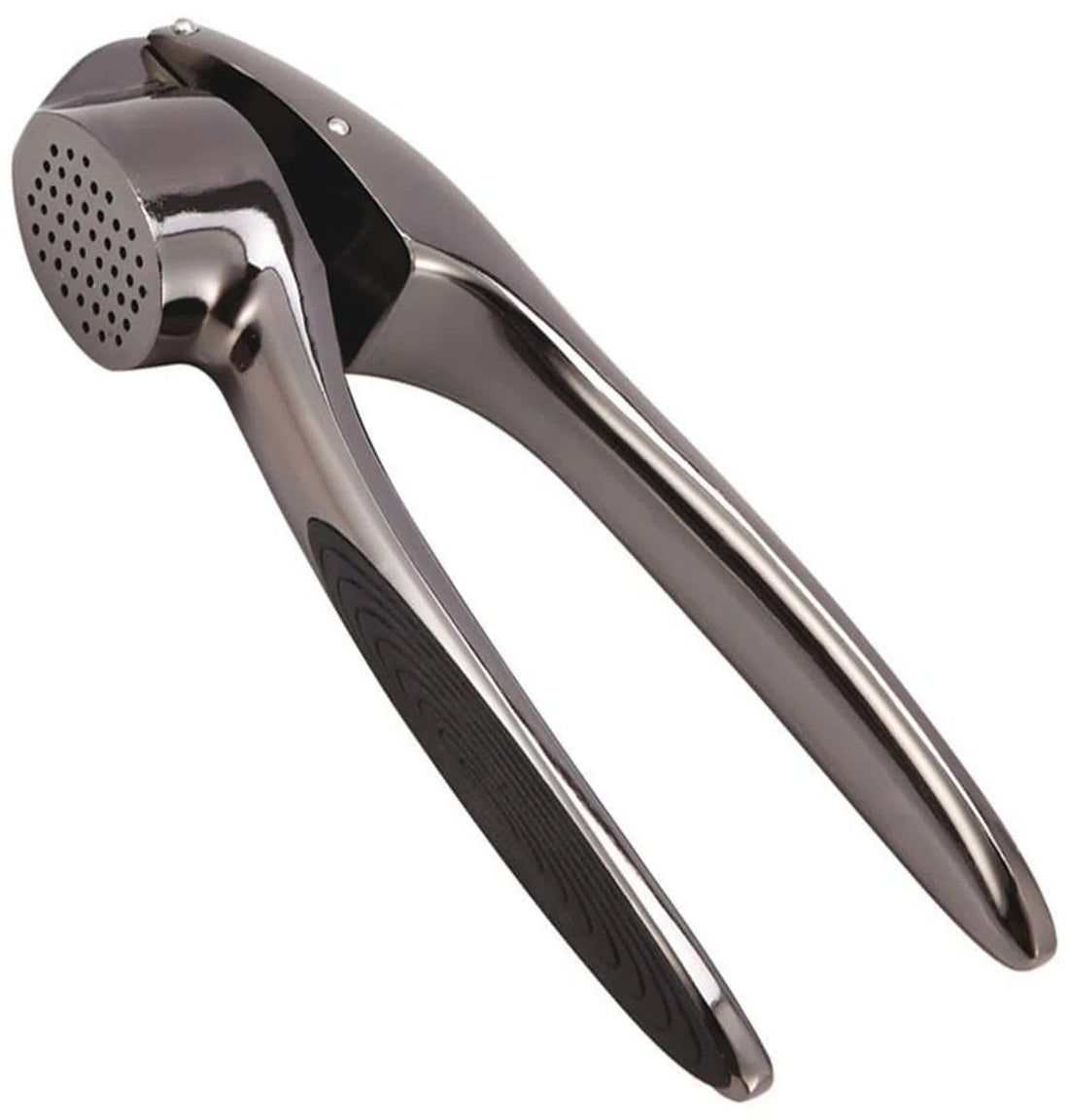 Kinghoff 1470 knoflookpers van RVS – grafietkleur, antislip siliconen grip