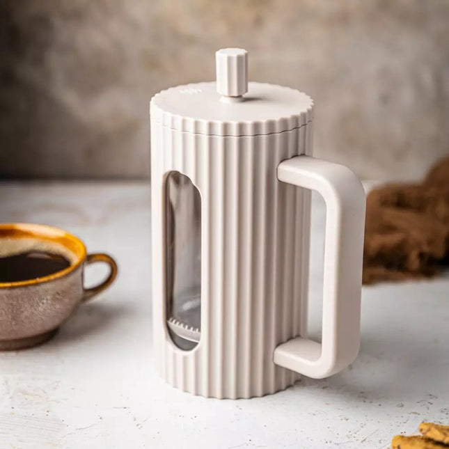 Klausberg KB7754 French press – koffie- en theezetter, 1 liter, beige