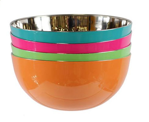 Gekleurde roestvrijstalen kom Ø 24 cm – turquoise, roze, groen of oranje