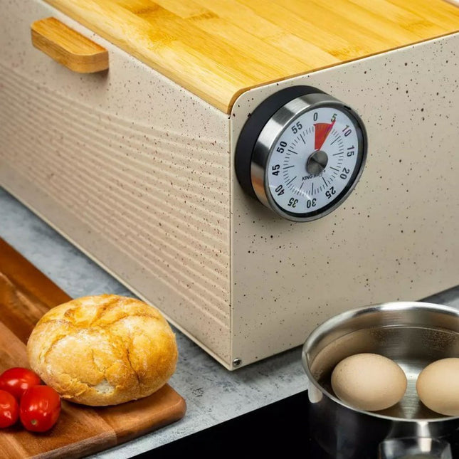 Kinghoff mechanische kookwekker met magneet – analoge eierwekker, RVS