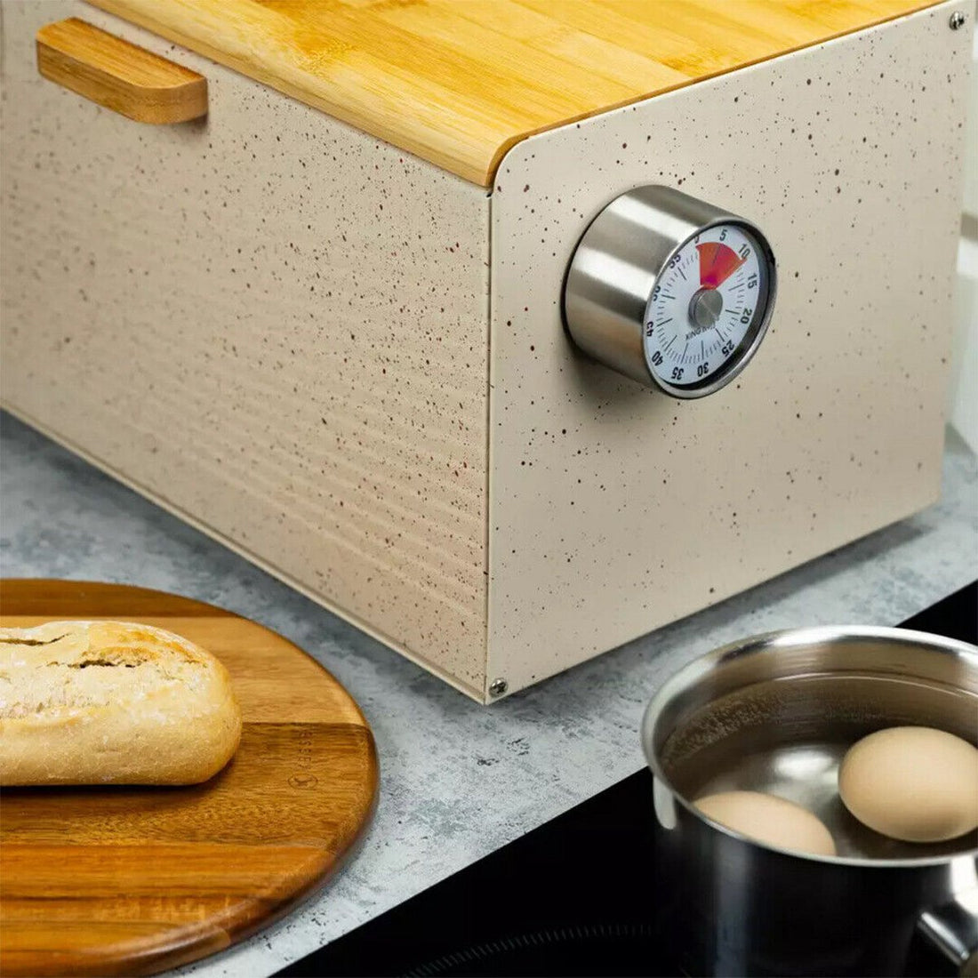 Mechanische kookwekker met magneet – RVS eierwekker en kitchen timer, 60 minuten – foto 2