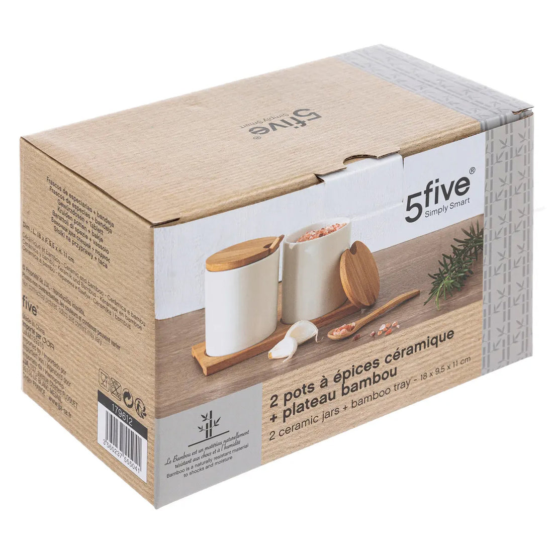 Secret de Gourmet kruidenpotjes met lepel – 2 x 280 ml, bamboe deksel – foto 5