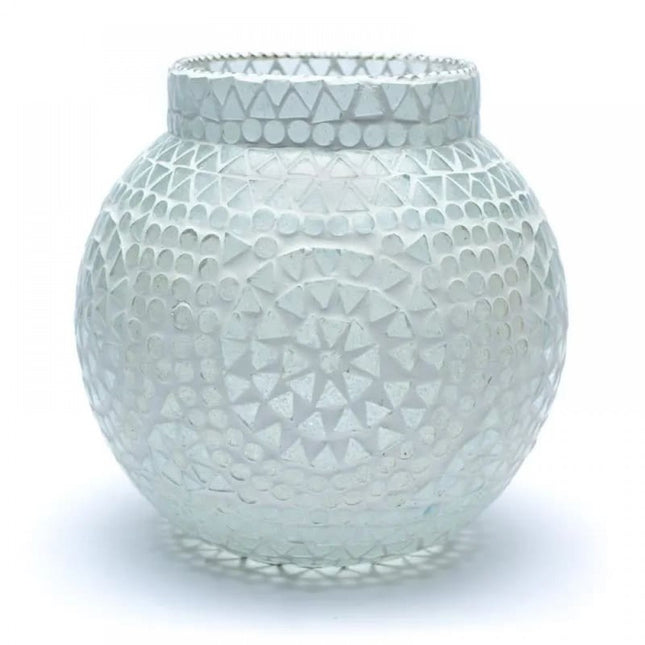 Mosaic tea light holder white 18 CM