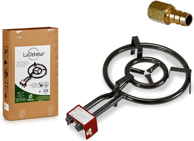 La Dehesa paella gasbrander Ø 50 cm – 2 branders, zwart staal – foto 2