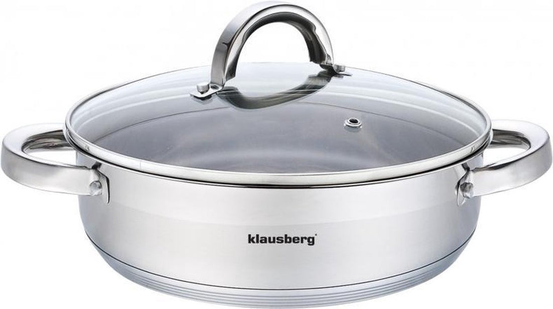 Lage kookpan met deksel 26 cm – 4,6 liter, RVS, geschikt voor inductie