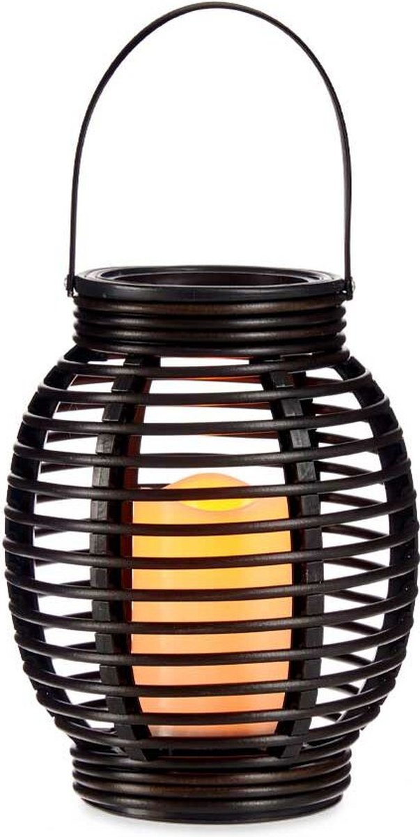 Ibergarden LED-kaarslantaarn zwart – werkt op batterijen, 20 cm hoog