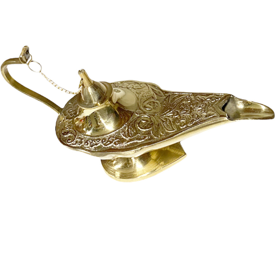 Aladdin magic lamp goud – handgemaakte wonderlamp, 13, 16 of 18 cm – foto 3