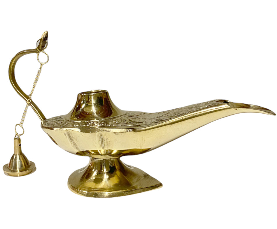 Aladdin magic lamp goud – handgemaakte wonderlamp, 13, 16 of 18 cm – foto 2