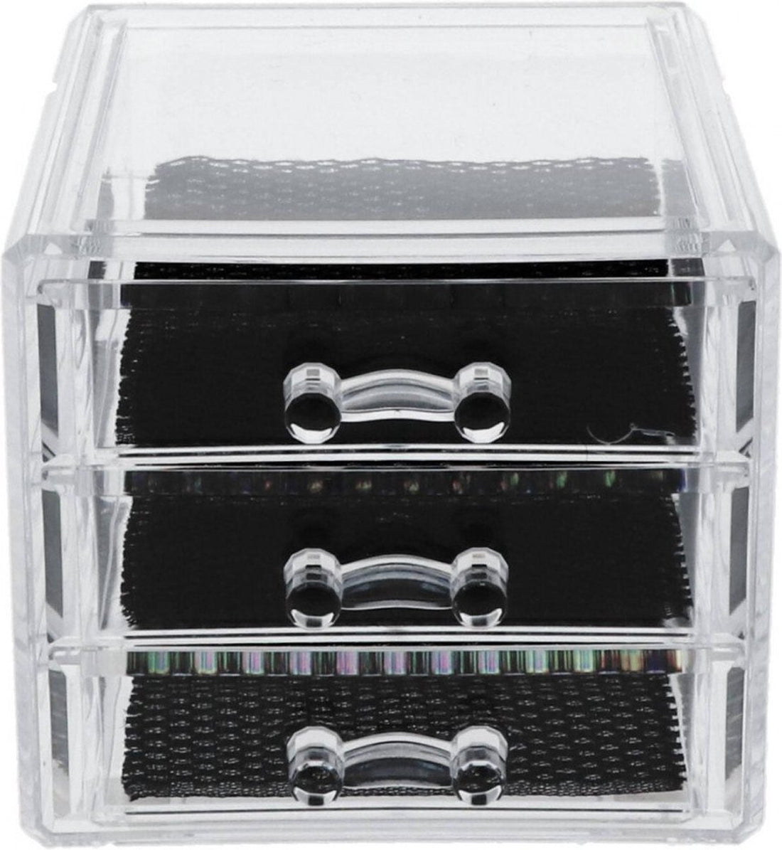 5Five sieradenkastje en make-up organizer met 3 lades – transparant – foto 2