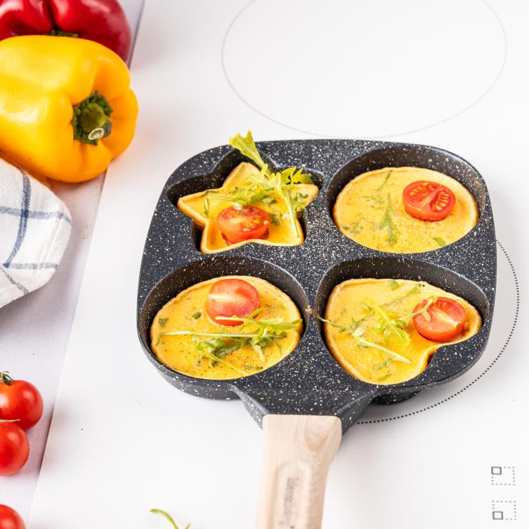 Klausberg KB7807 eierpan met 4 vakken – ster, hart en rond, marmercoating – foto 6