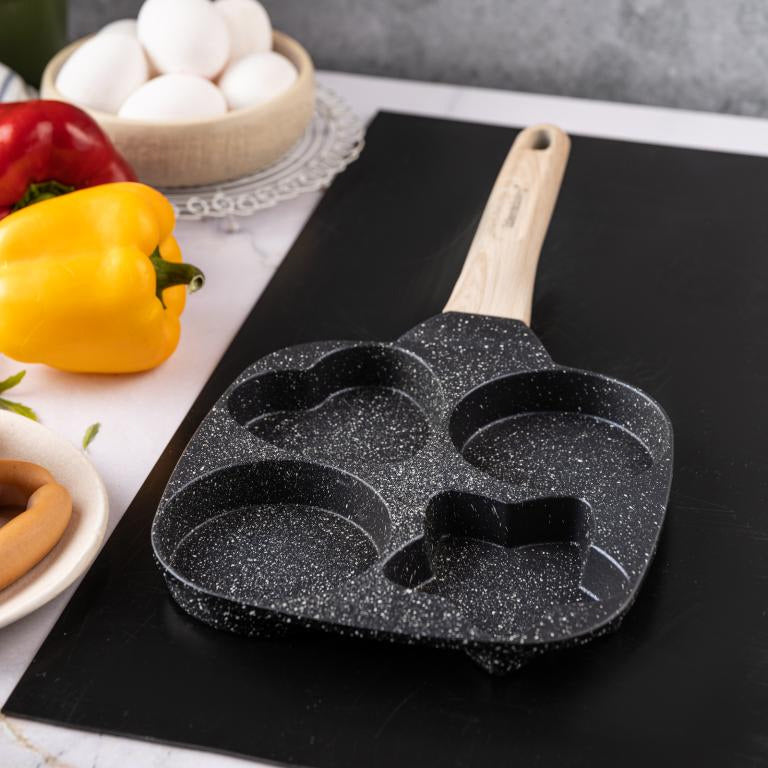 Klausberg KB7807 eierpan met 4 vakken – ster, hart en rond, marmercoating – foto 4