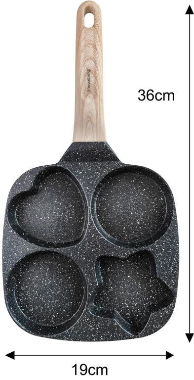 Klausberg KB7807 eierpan met 4 vakken – ster, hart en rond, marmercoating – foto 3