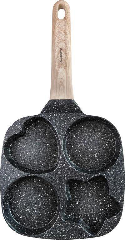 Klausberg KB7807 eierpan met 4 vakken – ster, hart en rond, marmercoating – foto 2