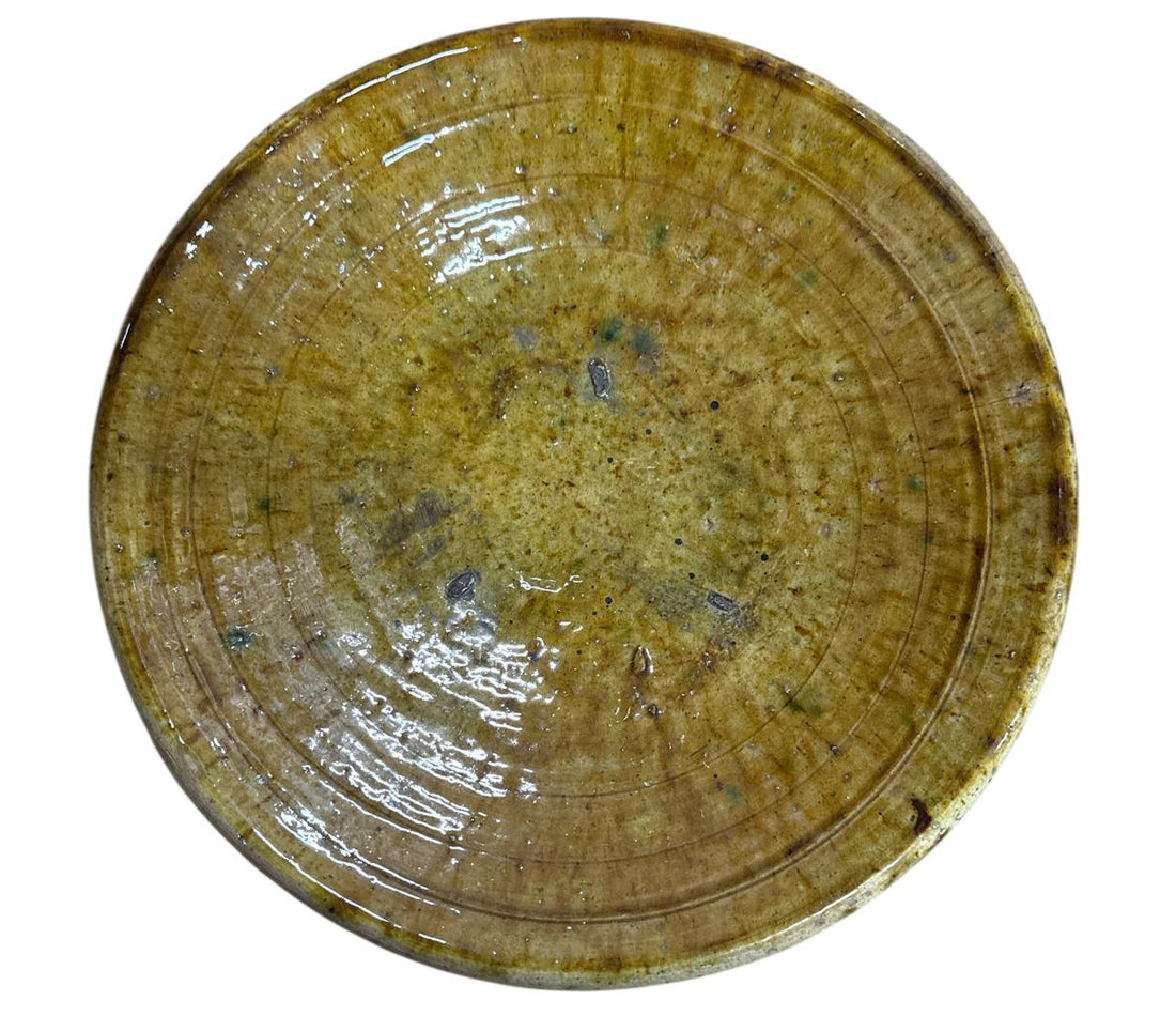 Mustard / Ochre Yellow Tamegroute Dish Plate / Plate – 23 cm